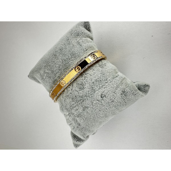 Bronz Çift Taraflı Taşlı Bileklik